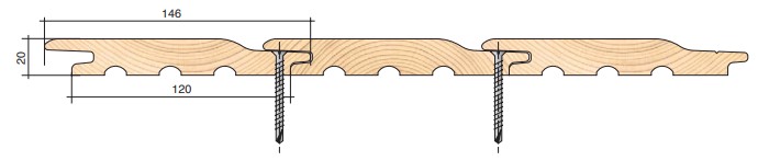 Välisvootdrilaud PuiduKolors 20x146 UTK profiil